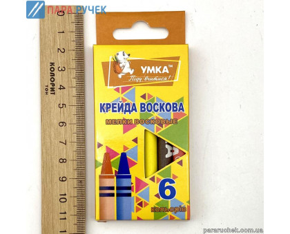 Мелки восковые 6цв. МЛ80 Умка