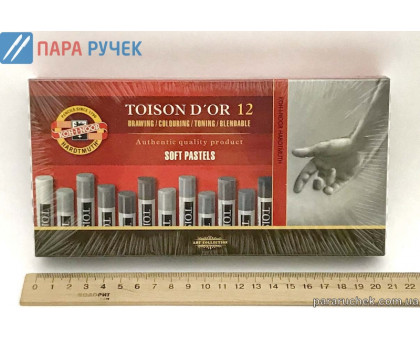 Мелки-пастель T.D'OR 12шт. серые оттенки круглая (8522G)