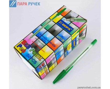 Ручка шариковая BEIFA зелёная (927)