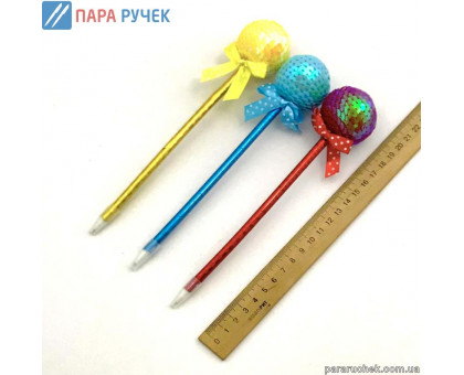 Ручка "шарик" с паетками 34-6