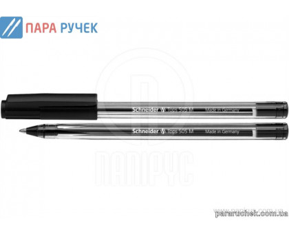 Ручка шариковая TOPS 505М черн.(прозрачная)