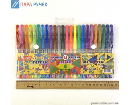 Набор ручек гель + неон + металлик ГР54 24цв. УМКА