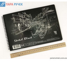 Альбом 30/120 спираль А4 черная бумага (BL4130)