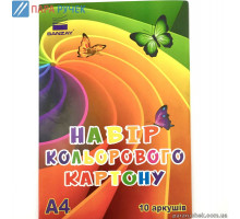 Картон цветной А4 10л. "BANZAY" в папке