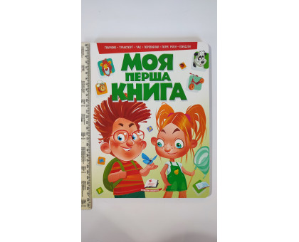 Книга-картонка А4 Моя перша книга (зелена) "Тварини, транспрт, час, порівняння, пори року..." Пегас