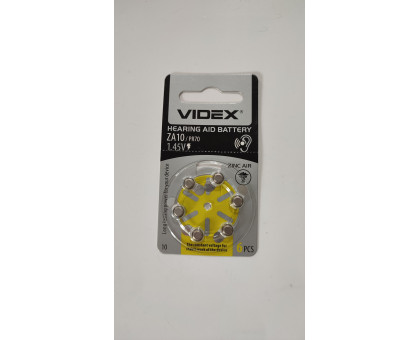 Батарейка Videx ZA10 (уп.)