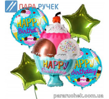Шар возд. фольга "Мороженое" 400 н-р 5шт.