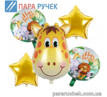 Шар возд. фольга "Голова Жирафа" н-р 5шт.