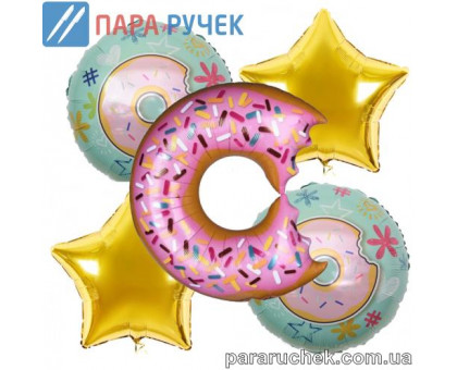 Шар возд. фольга "Пончик" н-р 5шт.