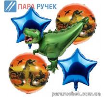 Шар возд. фольга "Динозавр" 427 бирюза н-р 5шт.