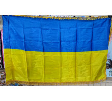 Прапор України з бахромою 90х145см атлас