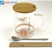 Чашка с крышкой и ложкой 450мл Starbukcs glass (84873)