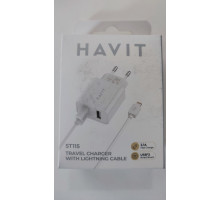 Зарядка HAVIT HV-ST115 1USB + кабель LIGHTNING