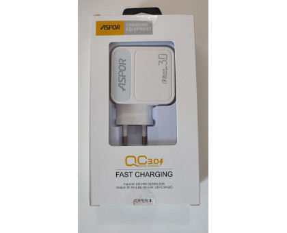 Заряджання Aspor A828 1USB/3A 18W
