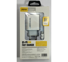 Зарядка Aspor A806 33W + кабель Type-C - Lightning