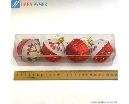 Игрушка новог. V-13 кекс (4шт)