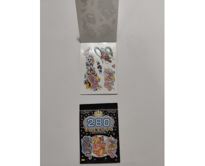 Тату "280 tattoos" в блокноті 4 аркуша 8х11,5см (20шт.)