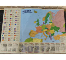 Плакат А1 (90см х 60см) Карта Європи з календарем 2027