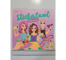 Книга "Stickerland - Glamour girls" ГЛІТЕР з 4 арк. наліпок 23х22,5см, РМ-87