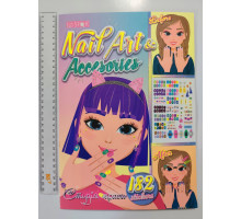 Книга А4+ "Студія краси. Nail Art & Accesories" з наліпками ГЛІТЕР РМ-76