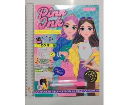 Багаторазова книга завдань для дівчаток PINK INK з маркером "Friends" LS-04